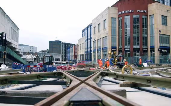 Chantier tramway Birmingham